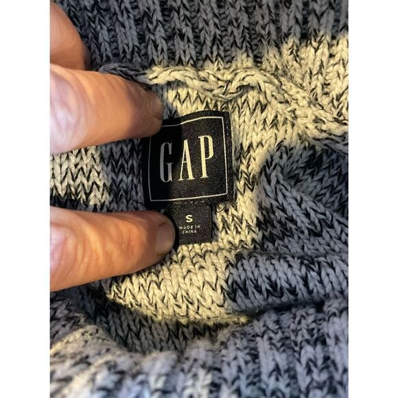 Gap Black and White Cable Knit Turtleneck Sweater Size Small - Picture 13 of 13